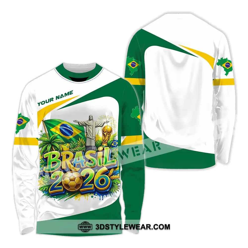 Unisex Shirt - Custom Brazil Fifa Club World Cup 2026 3D Shirt Long Sleeve Shirt / S T-shirt