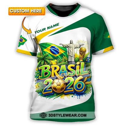 Unisex Shirt - Custom Brazil Fifa Club World Cup 2026 3D Shirt T-shirt
