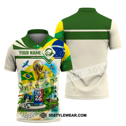 Unisex Shirt - Custom Brazil Fifa World Cup 2026 3D Shirt Polo Shirt / S T-shirt