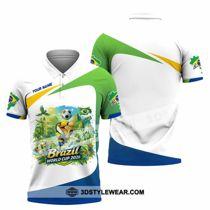 Unisex Shirt - Custom Brazil Fifa World Cup 2026 3D Shirt Polo Shirt / S T-shirt