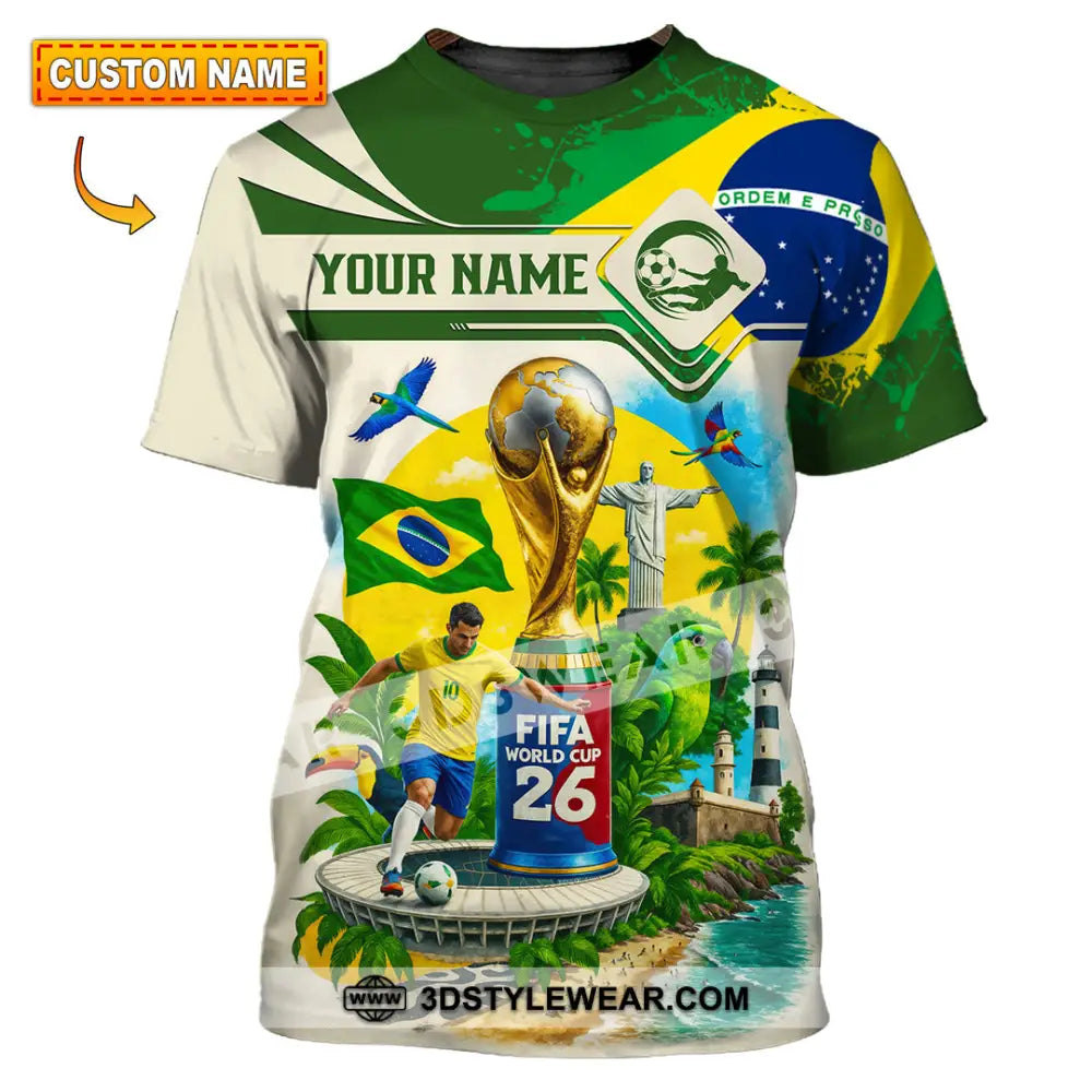 Unisex Shirt - Custom Brazil Fifa World Cup 2026 3D Shirt T-shirt