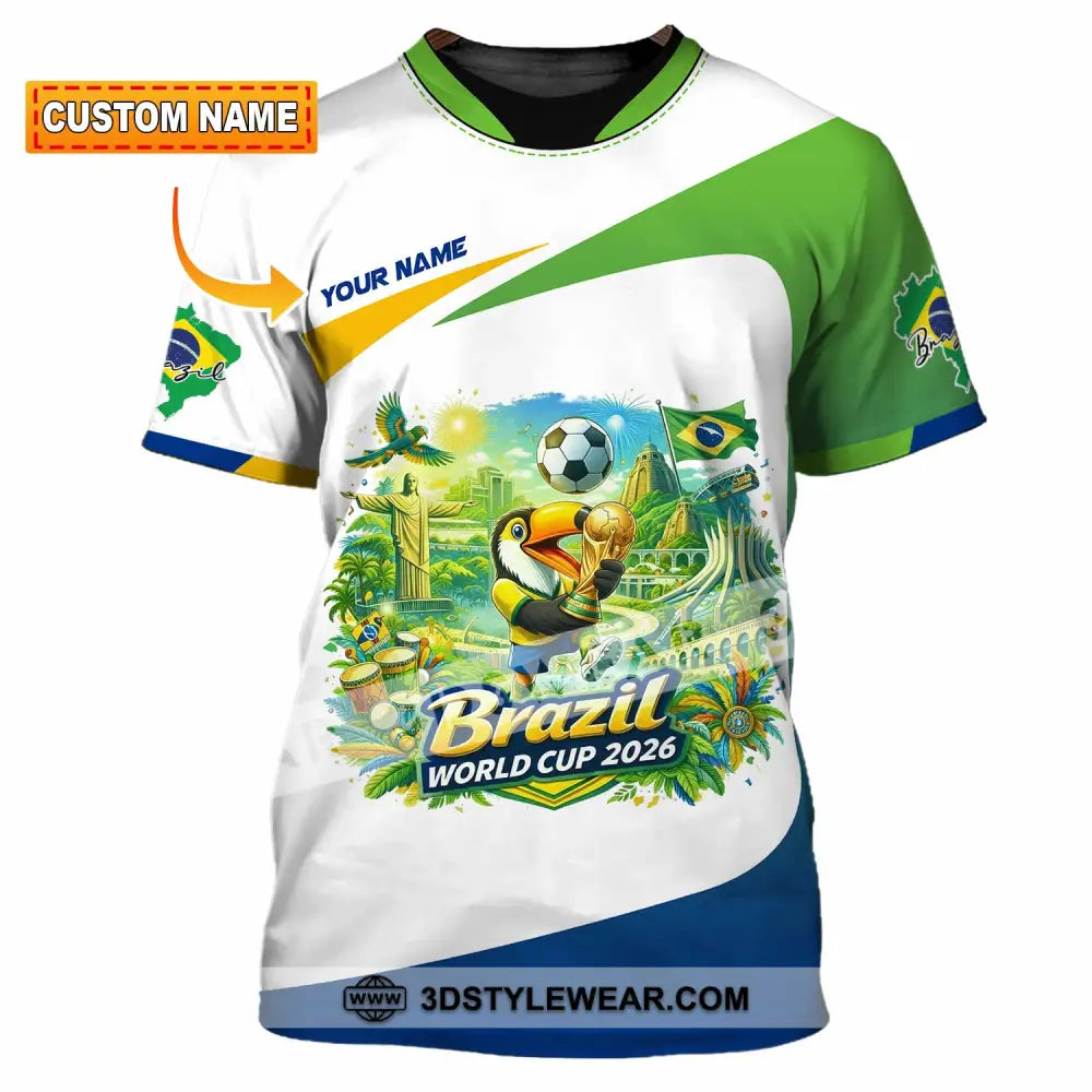 Unisex Shirt - Custom Brazil Fifa World Cup 2026 3D Shirt T-shirt