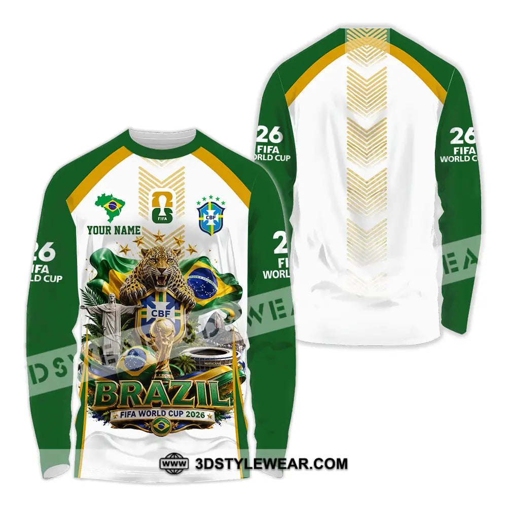 Unisex Shirt - Custom Brazil World Cup 2026 Shirt - Long Sleeve Shirt / S - T-shirt