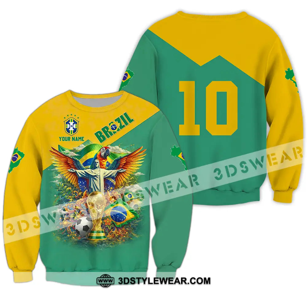 Unisex Shirt - Custom Brazil World Cup 3D Shirt Long Sleeve / S T-shirt