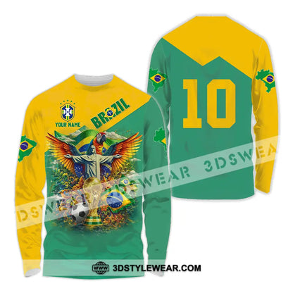 Unisex Shirt - Custom Brazil World Cup 3D Shirt Long Sleeve Shirt / S T-shirt
