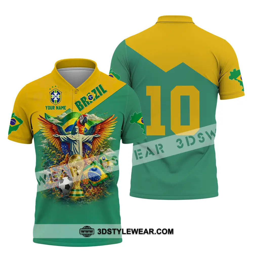 Unisex Shirt - Custom Brazil World Cup 3D Shirt Polo Shirt / S T-shirt