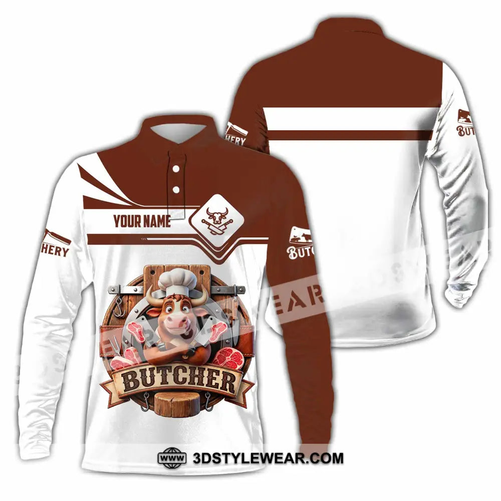 Unisex Shirt - Custom Butcher Shirt - Long Sleeve Polo / S - T-shirt
