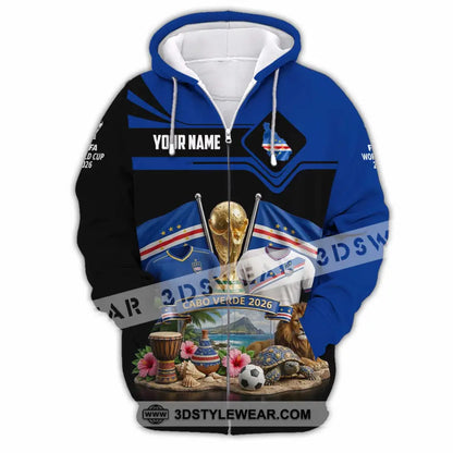 Unisex Shirt - Custom Cabo Verde World Cup 2026 3D Shirt - Zipper Hoodie / S - T-shirt