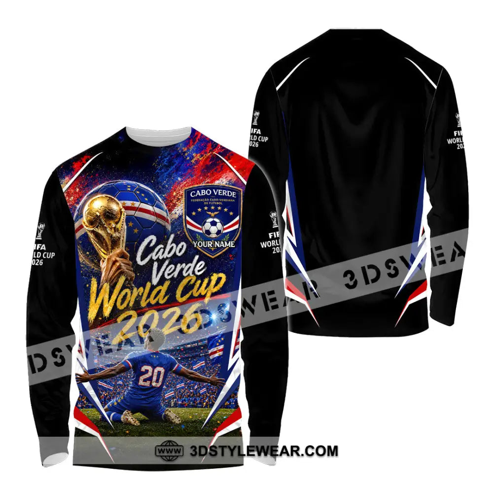 Unisex Shirt - Custom Cabo Verde World Cup 2026 Shirt - Long Sleeve Shirt / S - T-shirt