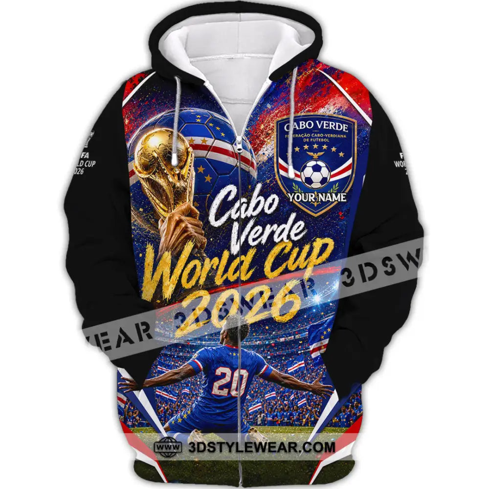 Unisex Shirt - Custom Cabo Verde World Cup 2026 Shirt - Zipper Hoodie / S - T-shirt