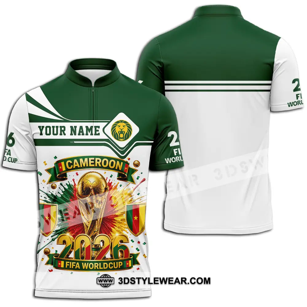 Unisex Shirt - Custom Cameroon World Cup 2026 Shirt - Zipper Polo Shirt / S - T-shirt