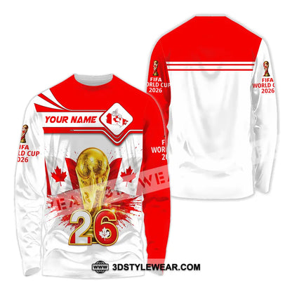 Unisex Shirt - Custom Canada World Cup 2026 3D Shirt Long Sleeve Shirt / S T-shirt