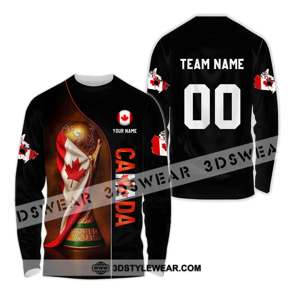 Unisex Shirt - Custom Canada World Cup 2026 3D Shirt Long Sleeve Shirt / S T-shirt