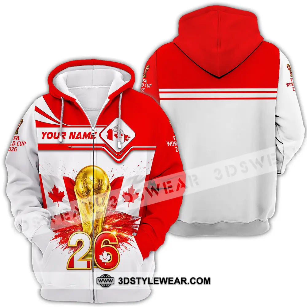 Unisex Shirt - Custom Canada World Cup 2026 3D Shirt Zipper Hoodie / S T-shirt