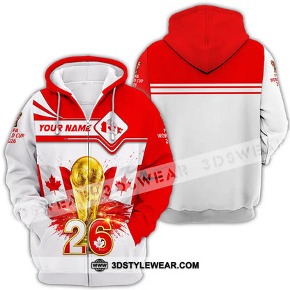 Unisex Shirt - Custom Canada World Cup 2026 3D Shirt Zipper Hoodie / S T-shirt