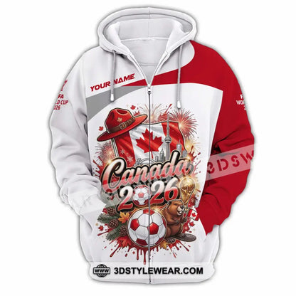 Unisex Shirt - Custom Canada World Cup 2026 3D Shirt - Zipper Hoodie / S - T-shirt