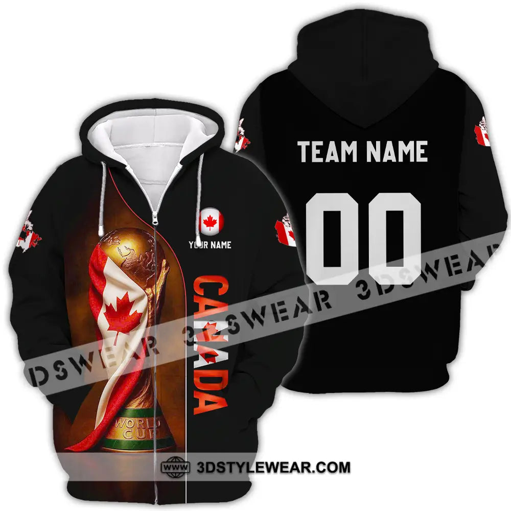 Unisex Shirt - Custom Canada World Cup 2026 3D Shirt Zipper Hoodie / S T-shirt