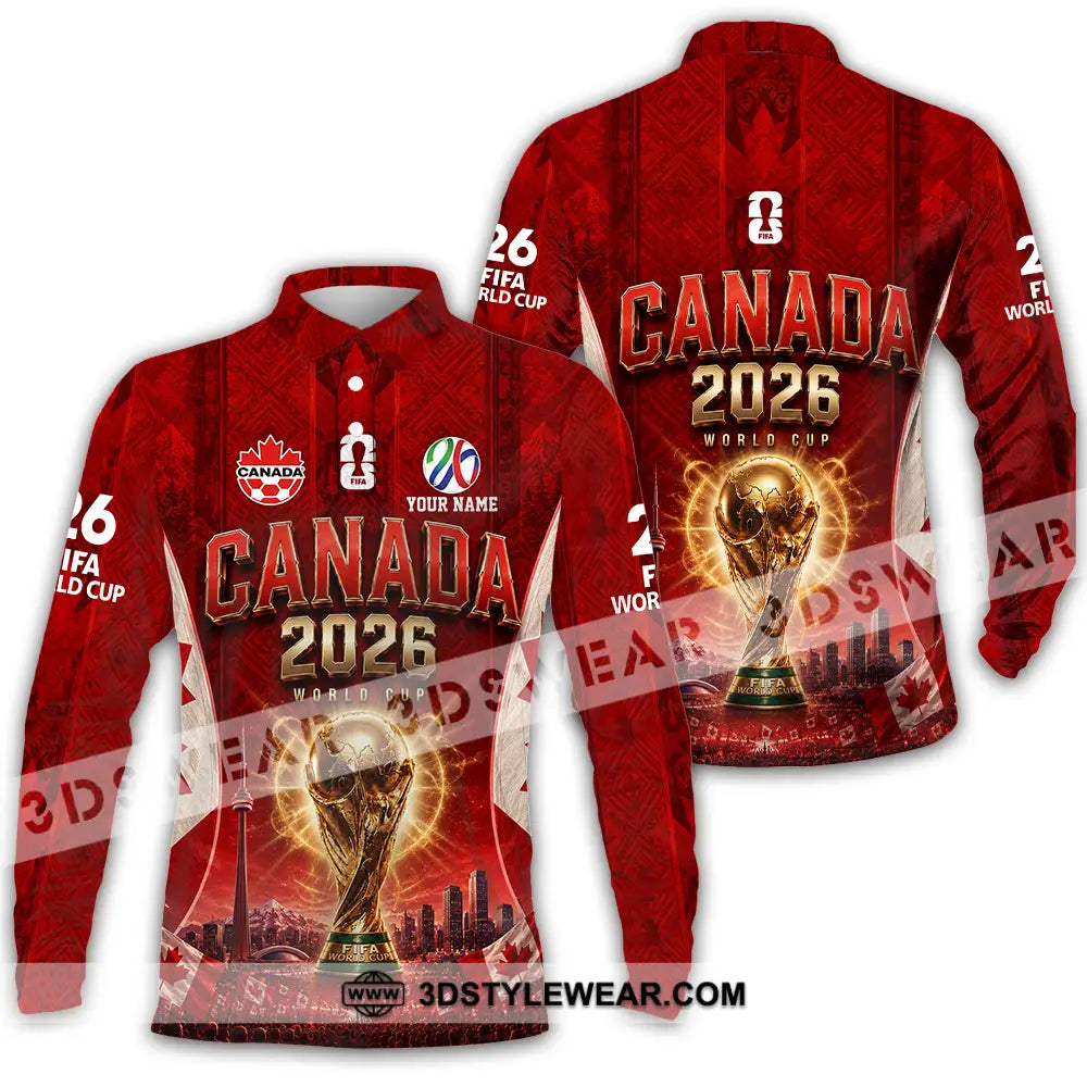 Unisex Shirt - Custom Canada World Cup 2026 Shirt - Long Sleeve Polo / S - T-shirt