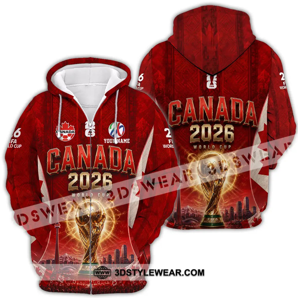 Unisex Shirt - Custom Canada World Cup 2026 Shirt - Zipper Hoodie / S - T-shirt