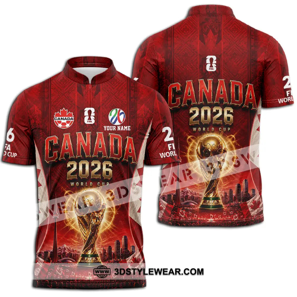 Unisex Shirt - Custom Canada World Cup 2026 Shirt - Zipper Polo Shirt / S - T-shirt