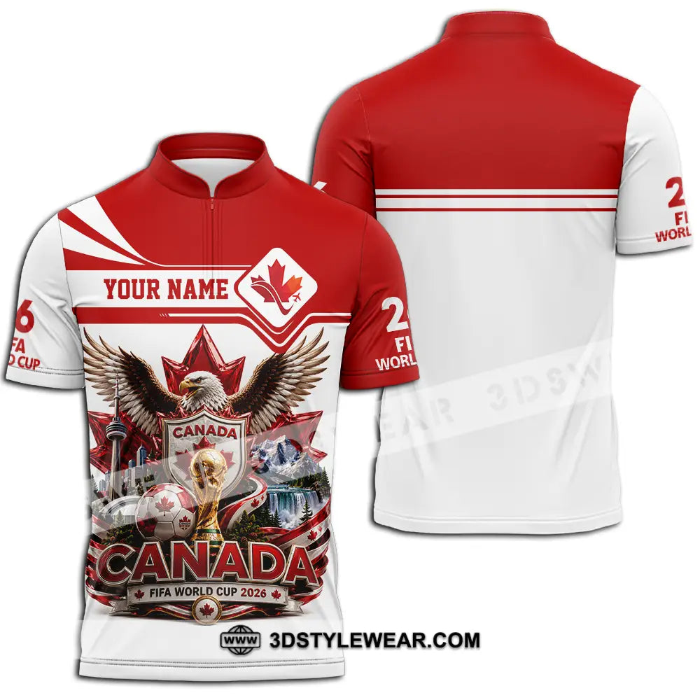 Unisex Shirt - Custom Canada World Cup 2026 Shirt - Zipper Polo Shirt / S - T-shirt