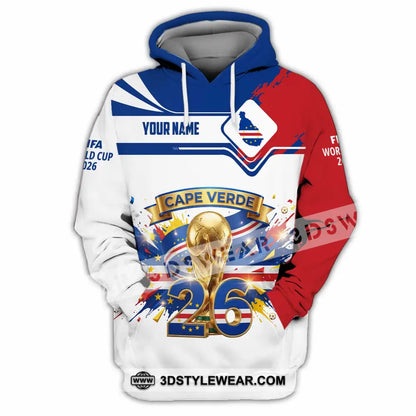 Unisex Shirt - Custom Cape Verde FIFA World Cup 2026 3D Shirt Hoodie / S T-shirt
