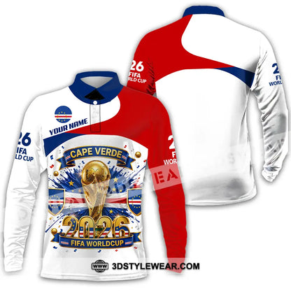 Unisex Shirt - Custom Cape Verde World Cup 2026 3D Shirt - Long Sleeve Polo / S - T-shirt