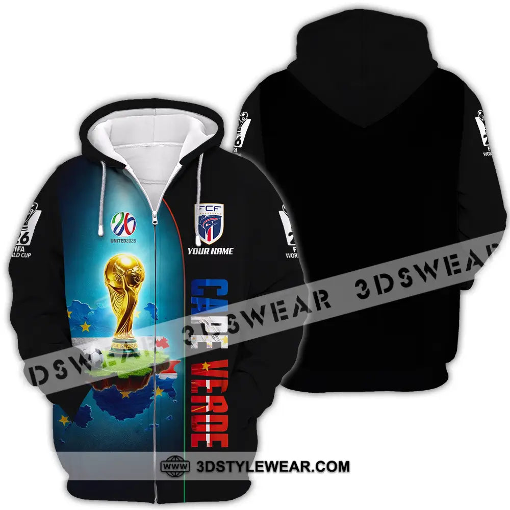 Unisex Shirt - Custom Cape Verde World Cup 2026 3D Shirt - Zipper Hoodie / S - T-shirt
