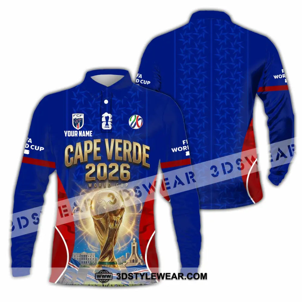 Unisex Shirt - Custom Cape Verde World Cup 2026 Shirt - Long Sleeve Polo / S - T-shirt