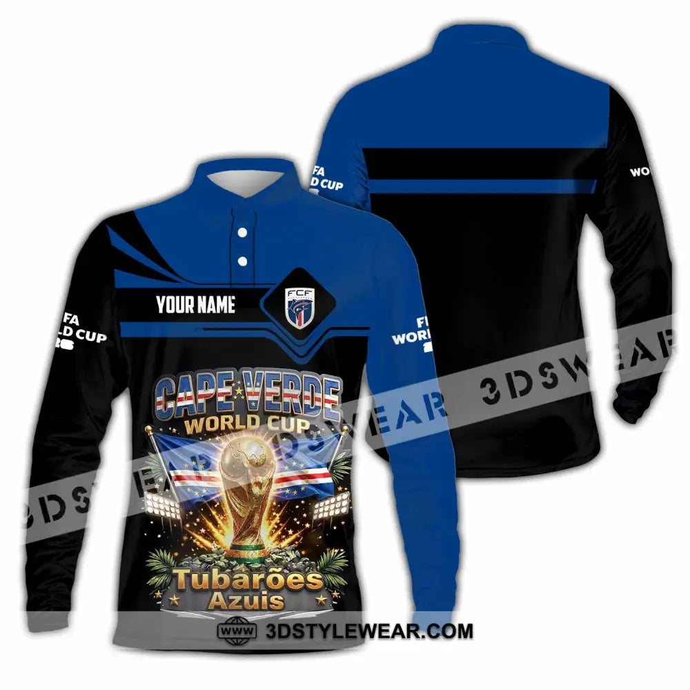 Unisex Shirt - Custom Cape Verde World Cup 2026 Shirt - Long Sleeve Polo / S - T-shirt