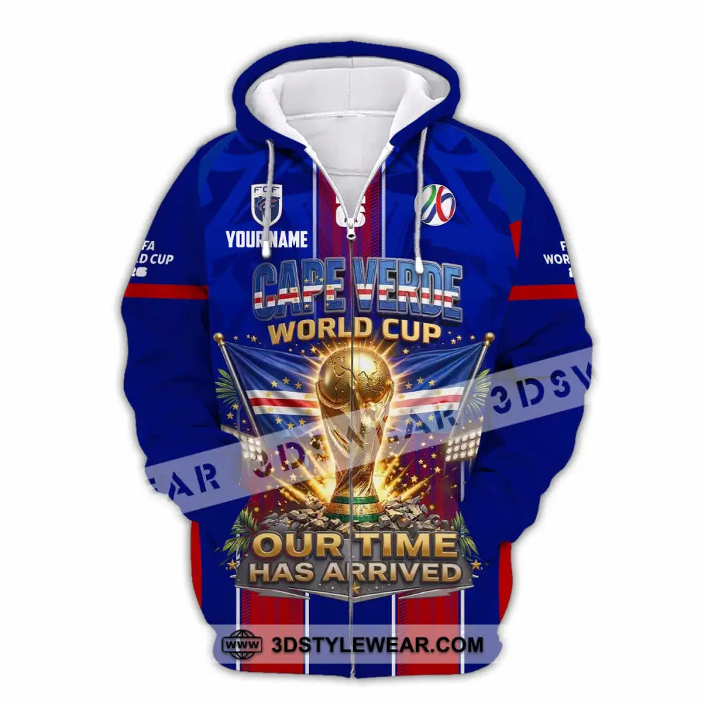 Unisex Shirt - Custom Cape Verde World Cup 2026 Shirt - Zipper Hoodie / S - T-shirt