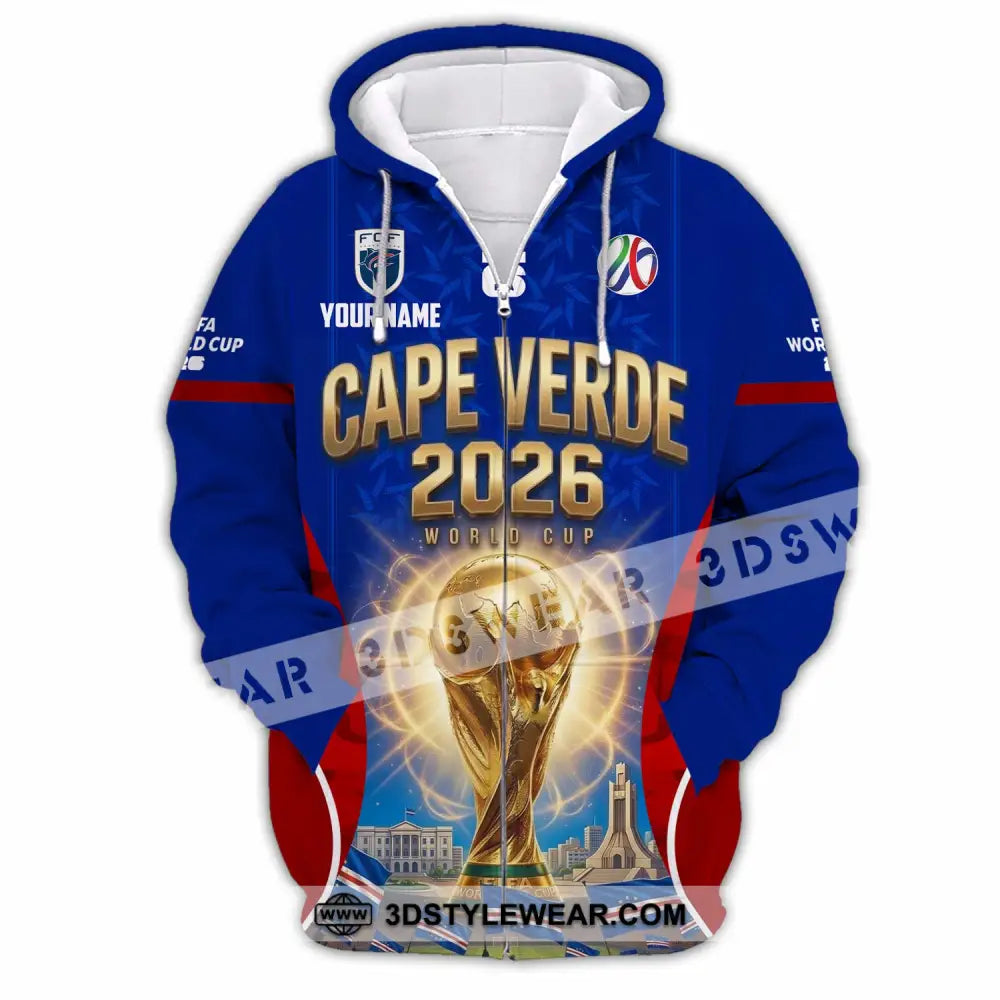 Unisex Shirt - Custom Cape Verde World Cup 2026 Shirt - Zipper Hoodie / S - T-shirt