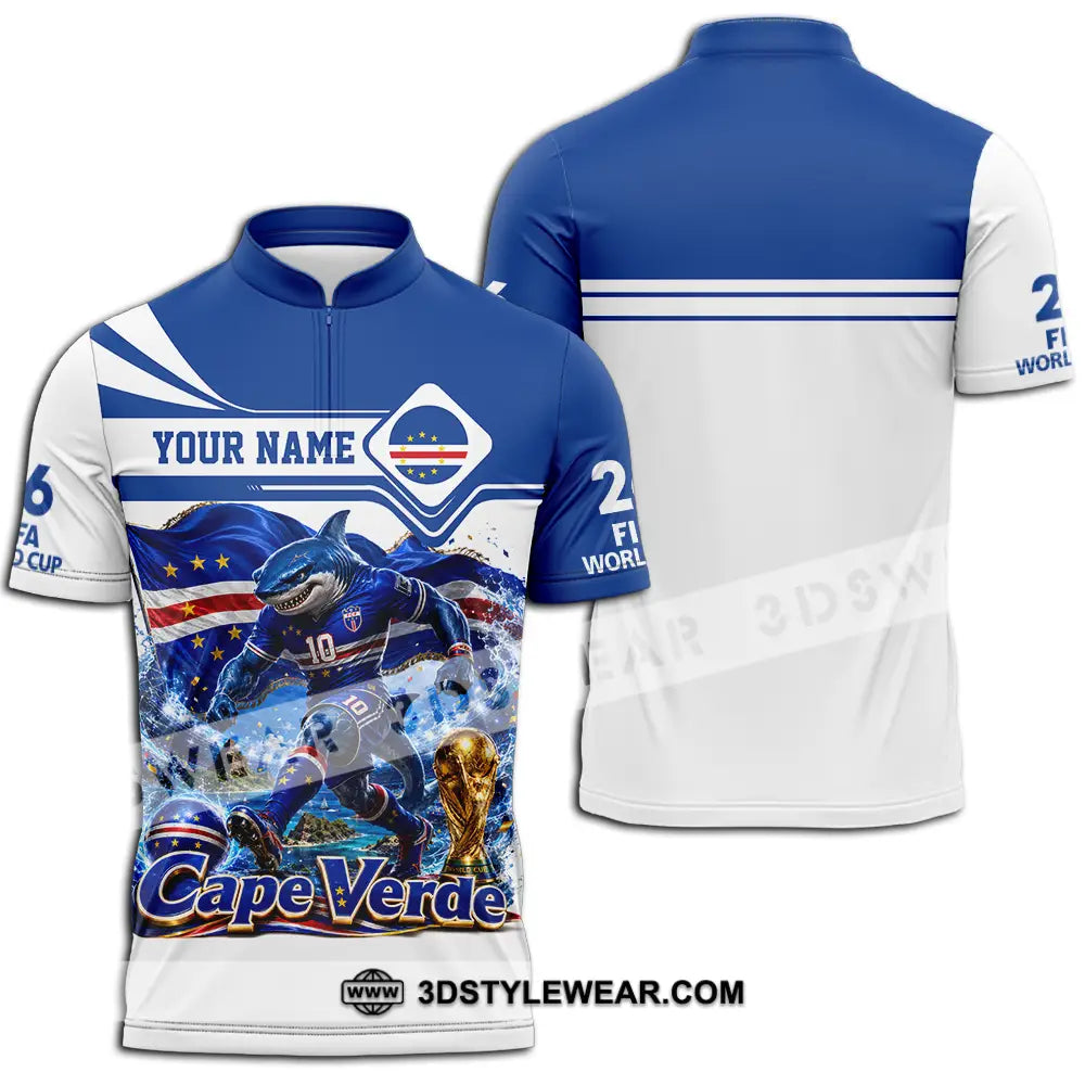 Unisex Shirt - Custom Cape Verde World Cup 2026 Shirt - Zipper Polo Shirt / S - T-shirt