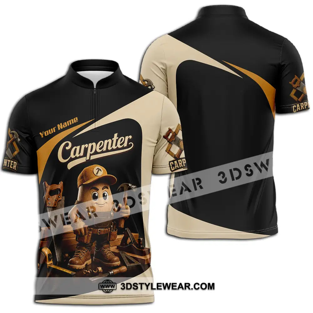 Unisex Shirt - Custom Carpenter Shirt - Zipper Polo Shirt / S - T-shirt