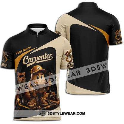Unisex Shirt - Custom Carpenter Shirt - Zipper Polo Shirt / S - T-shirt