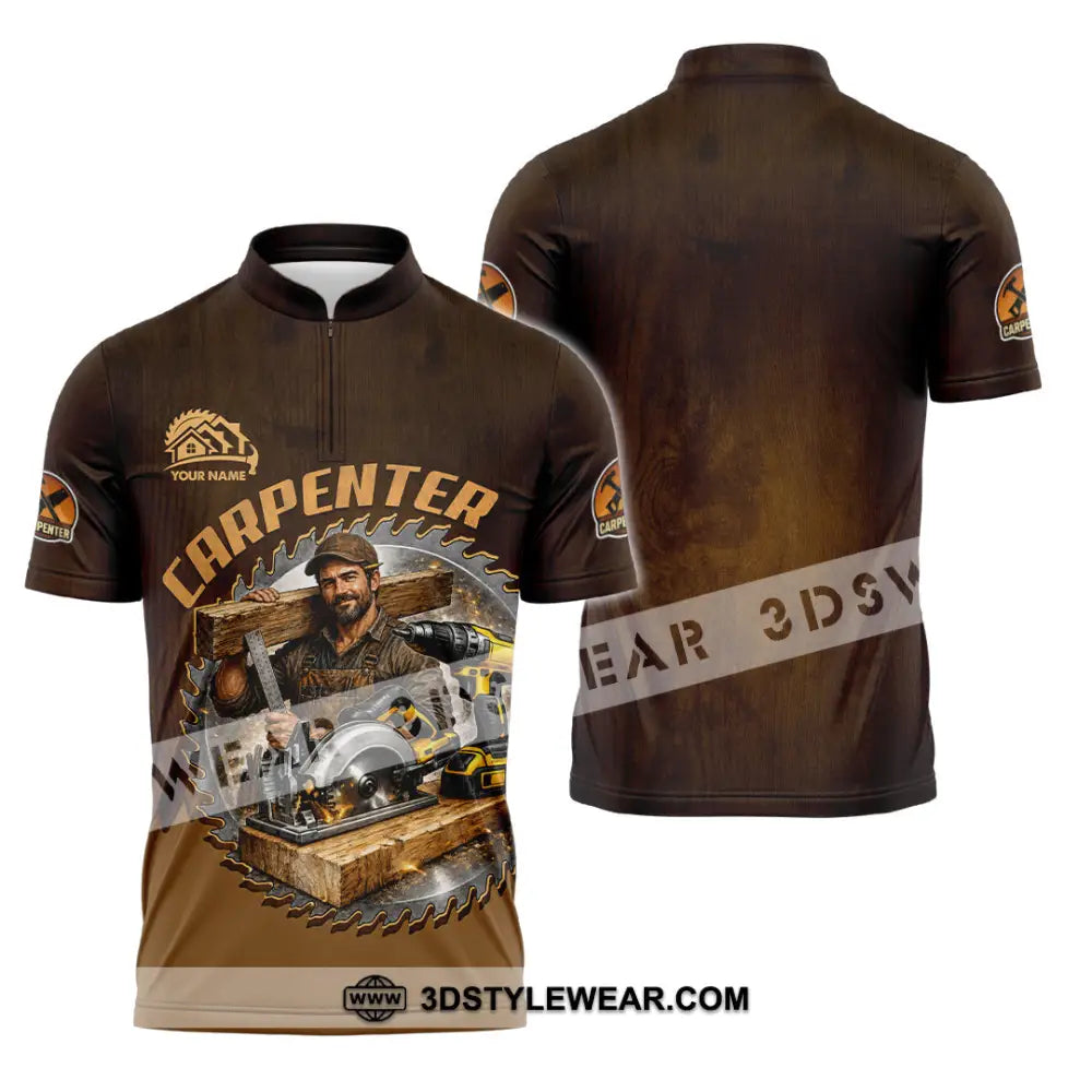 Unisex Shirt - Custom Carpenter Shirt - Zipper Polo Shirt / S - T-shirt