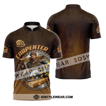 Unisex Shirt - Custom Carpenter Shirt - Zipper Polo Shirt / S - T-shirt