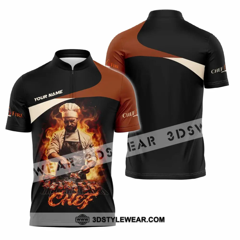 Unisex Shirt - Custom Chef Shirt - Zipper Polo Shirt / S - T-shirt