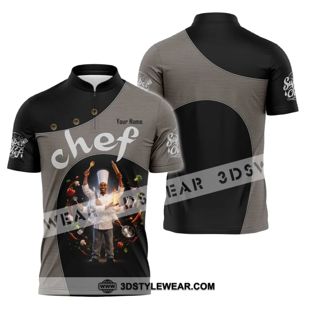 Unisex Shirt - Custom Chef Shirt - Zipper Polo Shirt / S - T-shirt