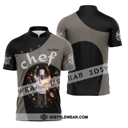 Unisex Shirt - Custom Chef Shirt - Zipper Polo Shirt / S - T-shirt