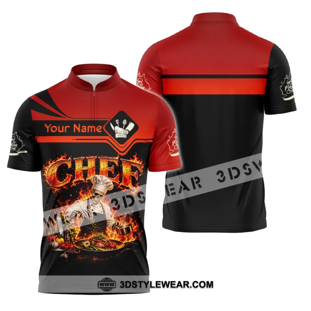 Unisex Shirt - Custom Chef Shirt - Zipper Polo Shirt / S - T-shirt