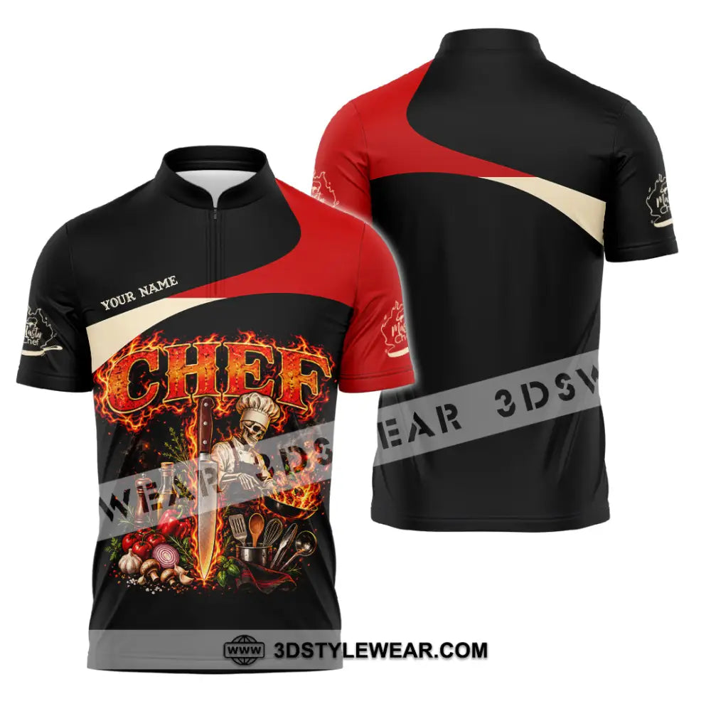 Unisex Shirt - Custom Chef Shirt - Zipper Polo Shirt / S - T-shirt