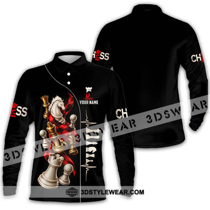Unisex Shirt - Custom Chess Shirt - Long Sleeve Polo / S - T-shirt