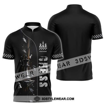 Unisex Shirt - Custom Chess Shirt - Zipper Polo Shirt / S - T-shirt