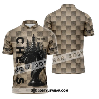 Unisex Shirt - Custom Chess Shirt - Zipper Polo Shirt / S - T-shirt