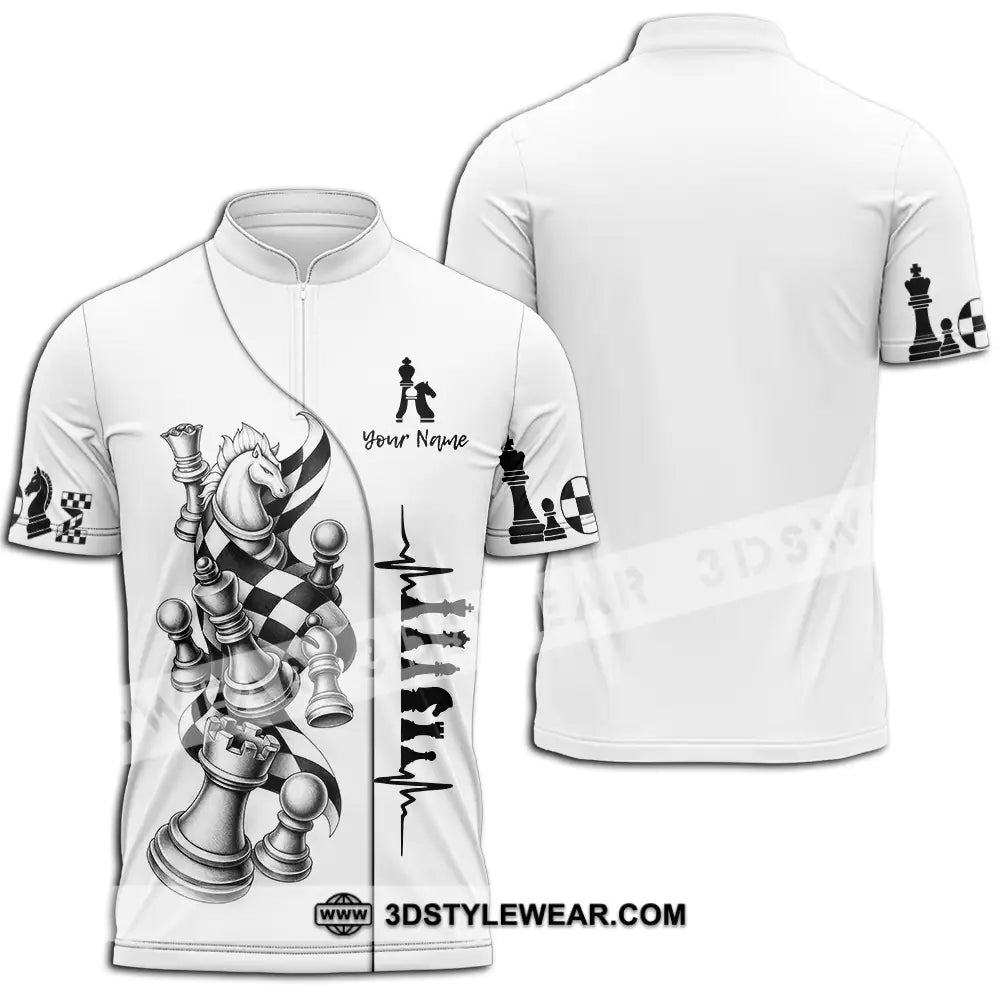 Unisex Shirt - Custom Chess Shirt - Zipper Polo Shirt / S - T-shirt