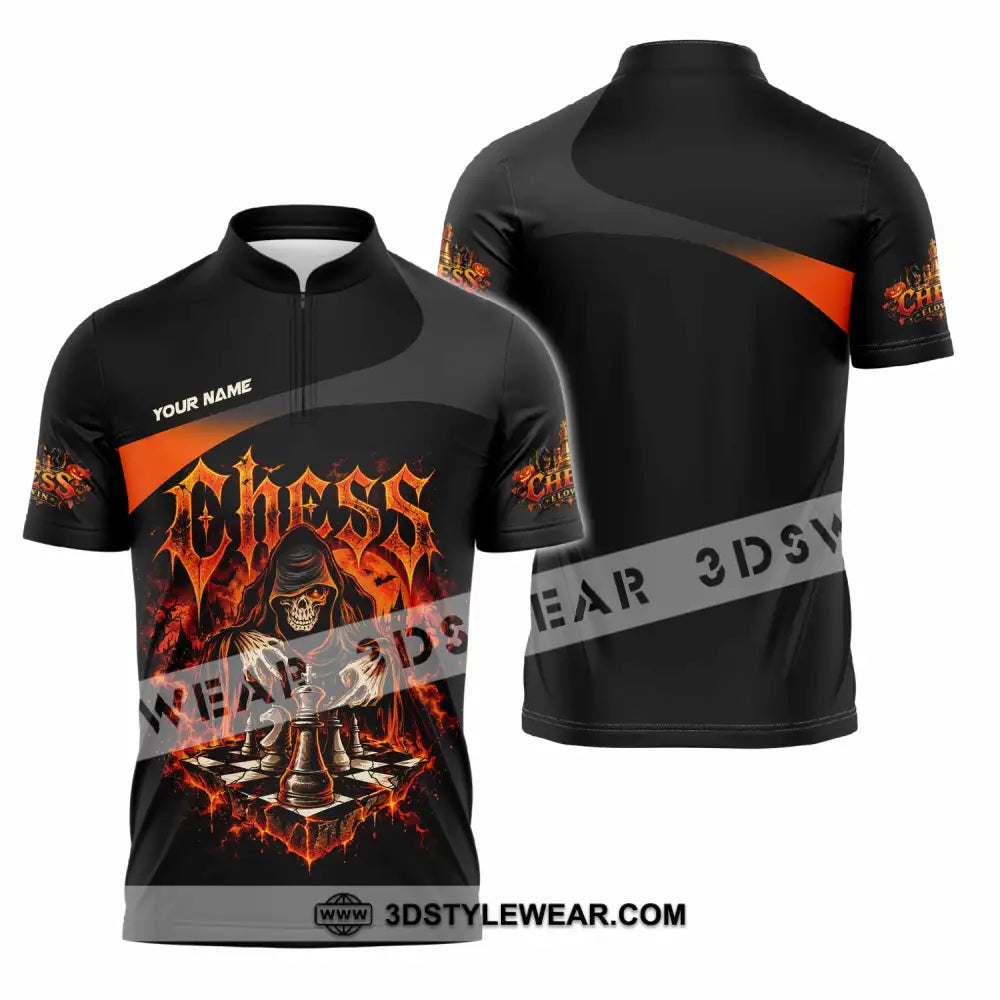 Unisex Shirt - Custom Chess Shirt - Zipper Polo Shirt / S - T-shirt
