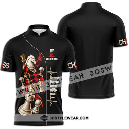 Unisex Shirt - Custom Chess Shirt - Zipper Polo Shirt / S - T-shirt
