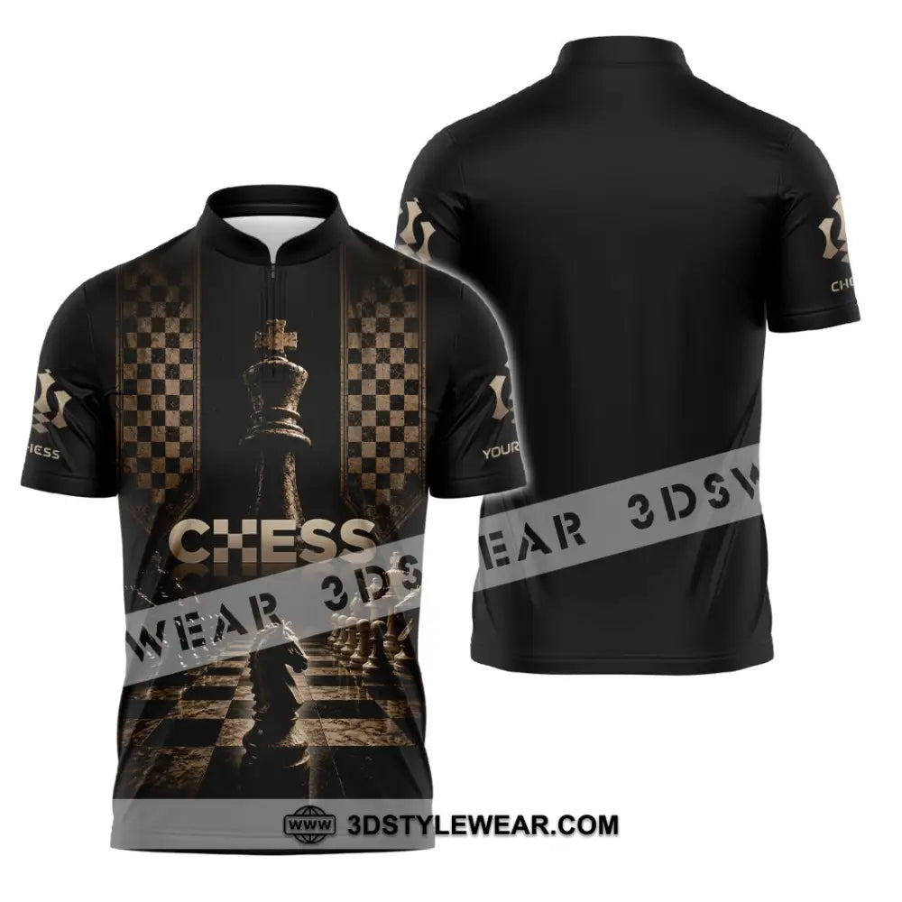 Unisex Shirt - Custom Chess Shirt - Zipper Polo Shirt / S - T-shirt