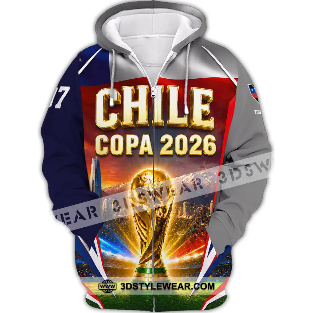 Unisex Shirt - Custom Chile Copa 2026 Shirt - Zipper Hoodie / S - T-shirt